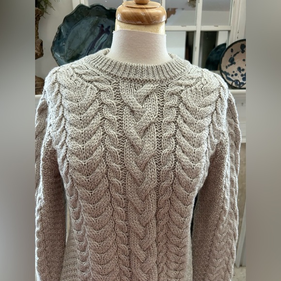 Aran Sweater Market Cable Knit Wool Sweater - Picture 2 of 8